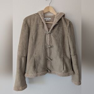 Zara TRF Sheerling Coat With Hood